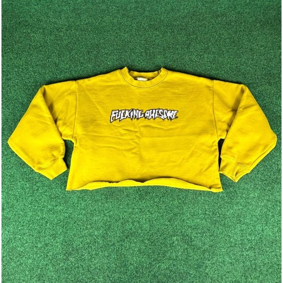 FA World Entertainment Fucking Awesome Yellow Crewneck‎ Womens Size Medium - Picture 1 of 7
